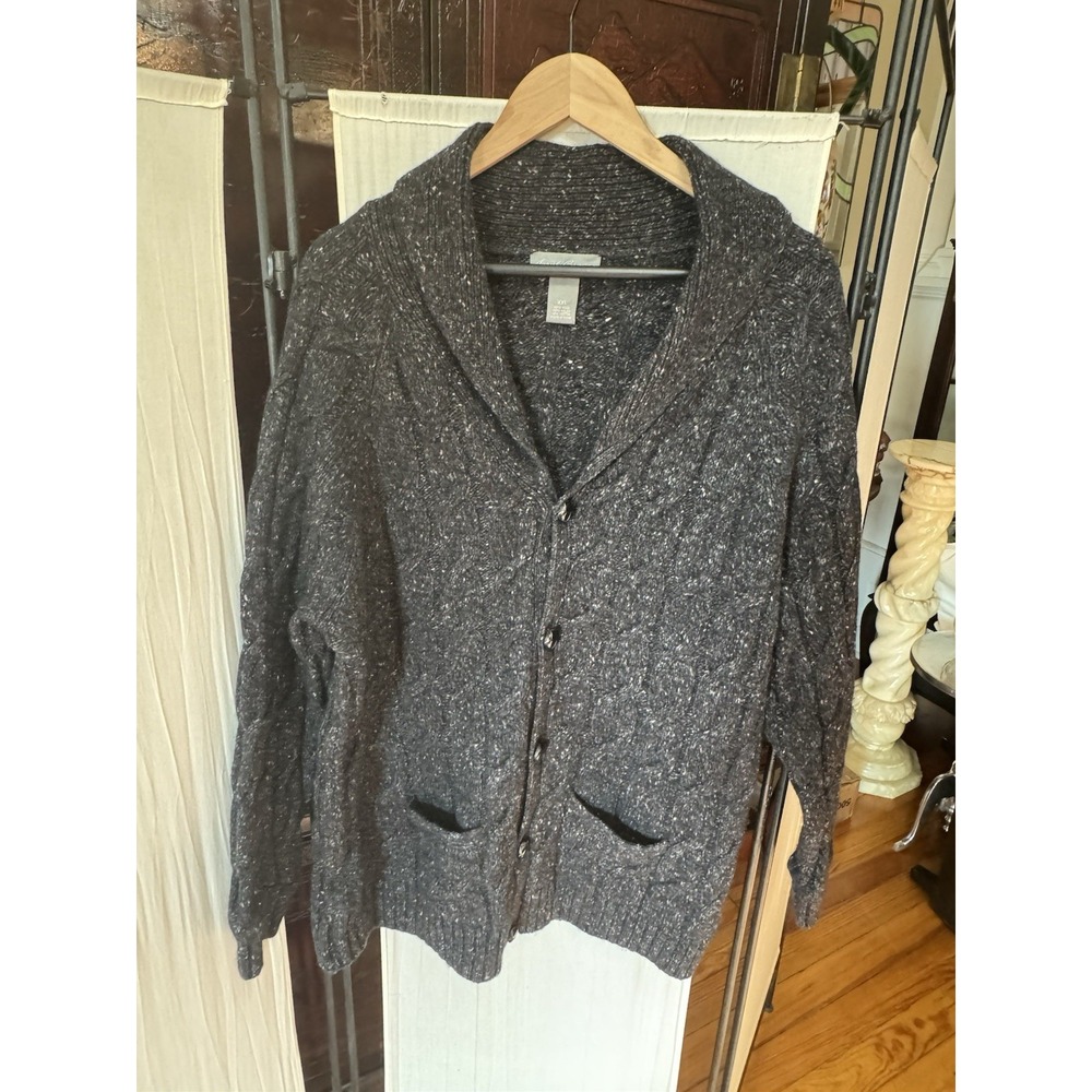 David Bitton Buffalo Women's XXL Charcoal Marled Shawl Collar Cardigan Sweater